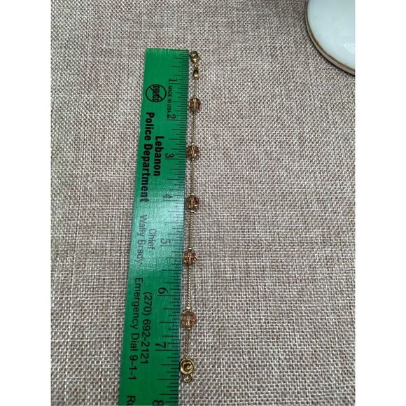 Vintage Genuine Swarovski Gold Tone Light Amber Crystal Swarovski Logo - Picture 5 of 8